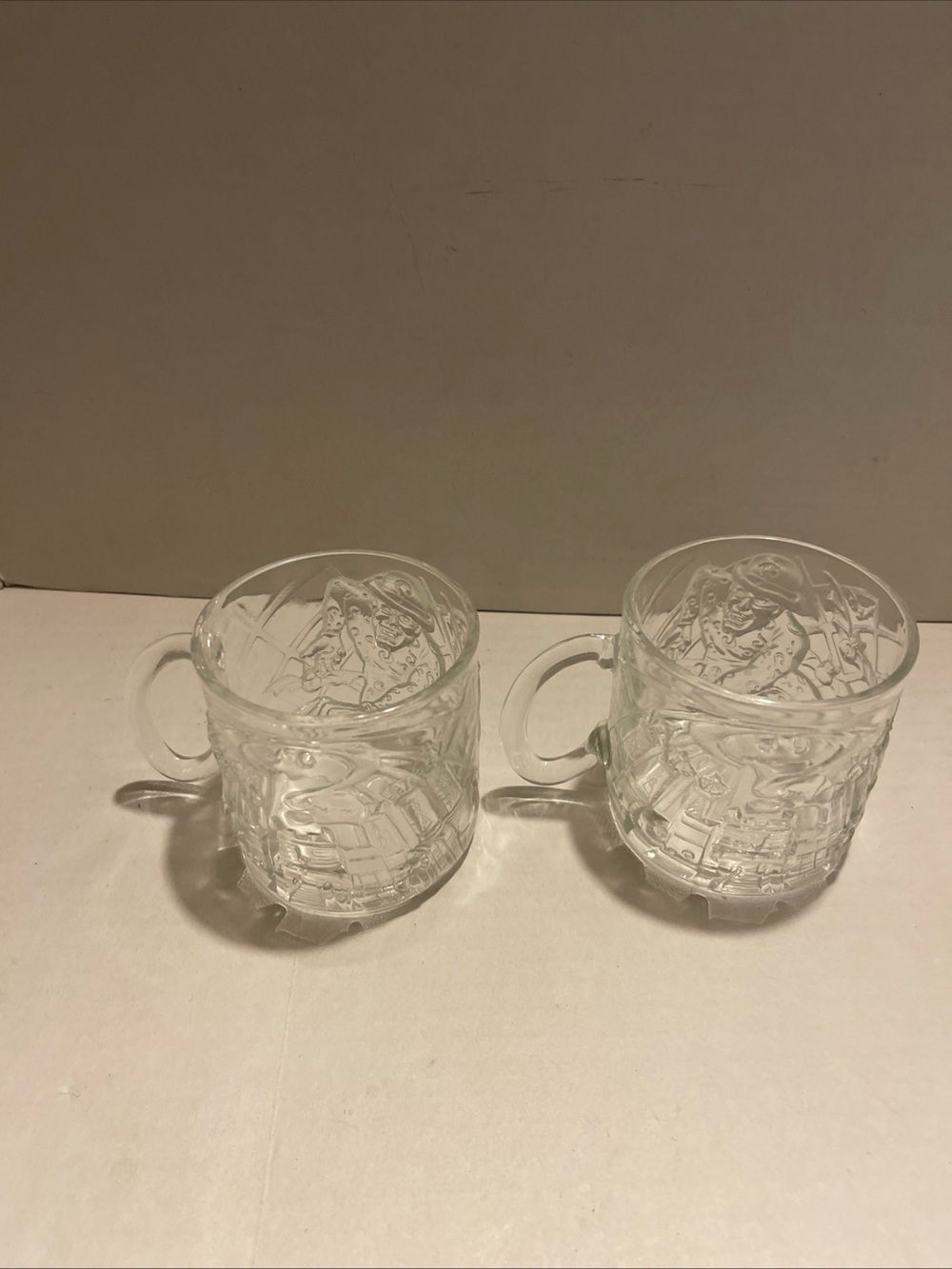 Batman Clear Glass Novelty Mugs - Set of 2, McDonalds